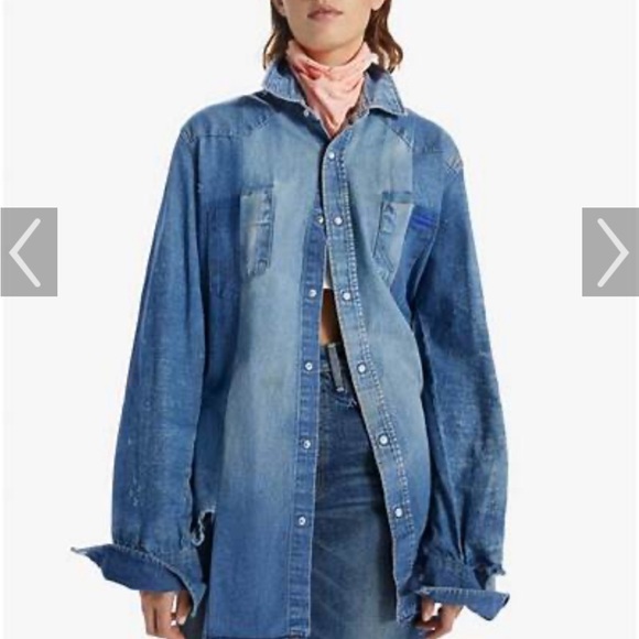 Rare Mother   …60% Mother recycled denim capsule … jacket/ shirt NWOT - Picture 5 of 16